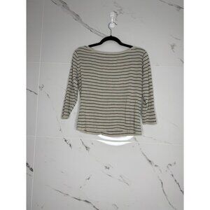 Striped Women's Top - Black and Cream